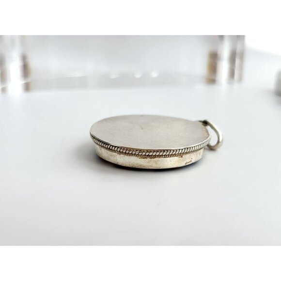 RARE & Stunning Gemstone Inlay Geometric Southwest Artisan 925 Vintage Pendant - Picture 7 of 10